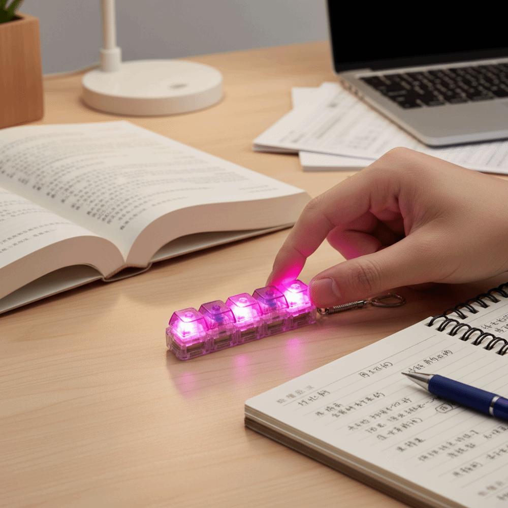 Transparent Shaft Crystal Keycap Pendant Luminous Mechanical Keyboard Keychain  Stress Relief