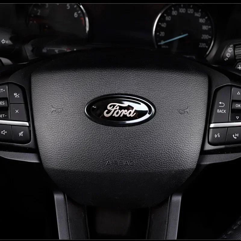 3pcs Car Front Emblem Rear Logo for Ford Escape Escort Mondea Edge Taurus Exolorer Territory Focus Sedan Steering Wheel Sticker ws33