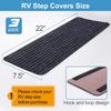 RV Step Covers 3 Pack 22" Wide x 7.5" Deep Camper Step Covers, Non Slip RV Stair Treads for Travel Trailers, Mobile Home, Motorhome (Gray)