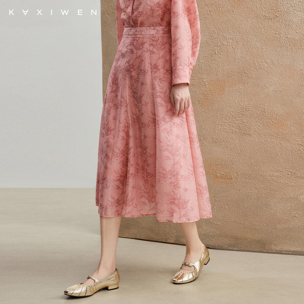 Qianwen New Chinese Half-length Skirt - 2025 Autumn Fashion Jacquard A-line Skirt