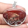 Necklace Designer Jasper Gemstone Gift For Her Silver Jewelry 1.75"