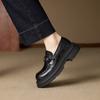 Spring and Autumn Platform College Coarse Heel Small Leather Shoes Brown Retro Loafers Single Shoes Women's Shoes