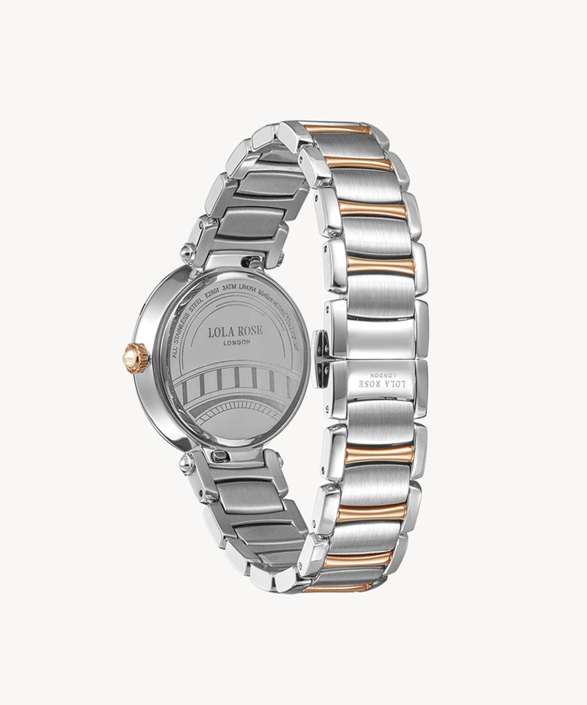 Lollalojeu Arch Bridge Mother-Of-Pearl Women'S Two-Tone Metal Fashion Watch