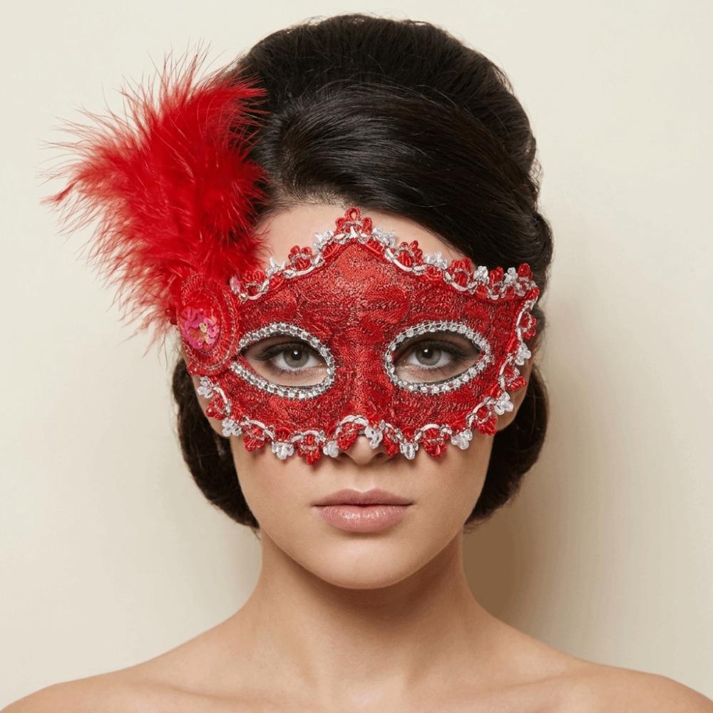 Lace Feather Mask Multicolor Masquerade Ball Mask Halloween Festival Party Mask Costume Party