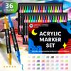 12/24/36Pcs Double Line Outline Marker Pen Set Waterproof Metallic Art Pens Brilliant Colors Graffiti Highlighter Pens