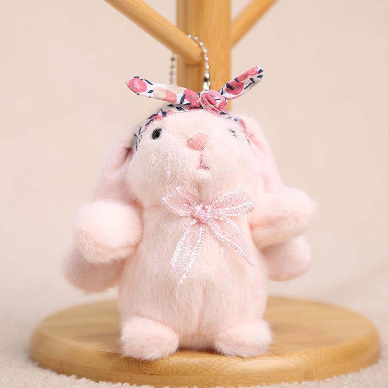 Plush Rabbit Keychain With Ribbon For Girls And Women Gift Accessory