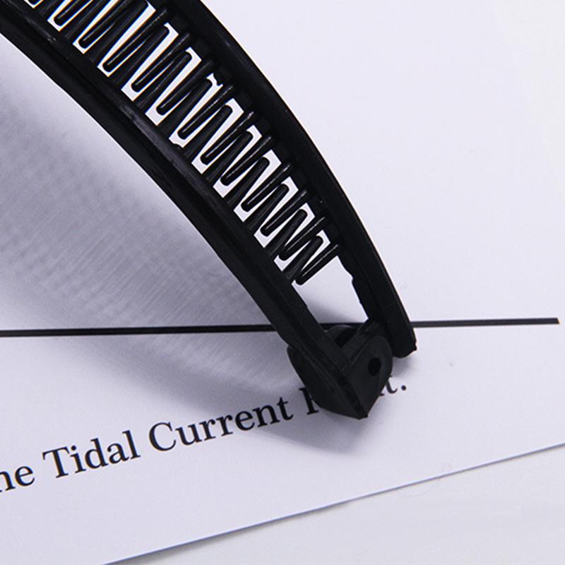 Hair Wave Clip Hairpin Shape Plain Comb Clip Ponytail Holder Black/White Korea Bangs Comb Banana Unique