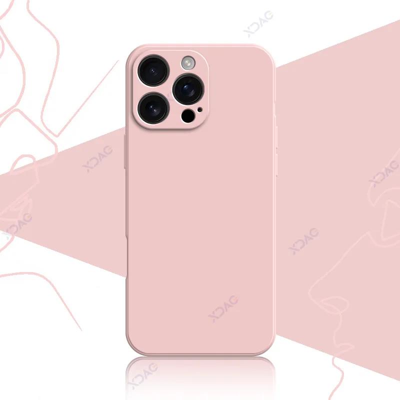 Роскошный квадратный жидкий силиконовый чехол для iPhone 16 Pro Max Plus iPhone16 16Pro 16Plus 16ProMax мягкий противоударный корпус для телефона