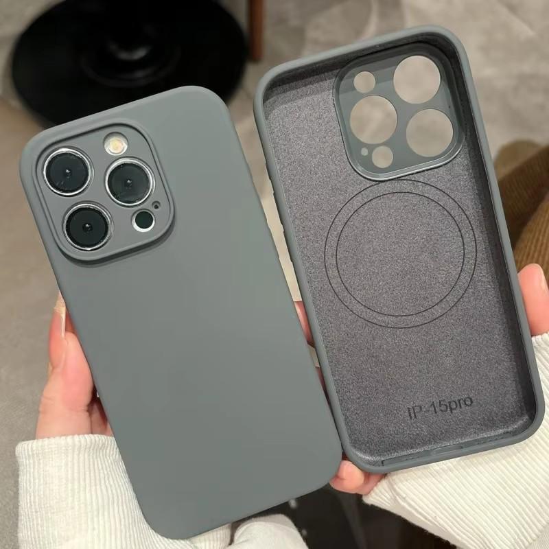 Оригинальный жидкий силикон для чехла Magsafe для iPhone 17 16 15 14 12 13 17 Pro Max Air Магнитная беспроводная зарядка Мягкое покрытие под кожу