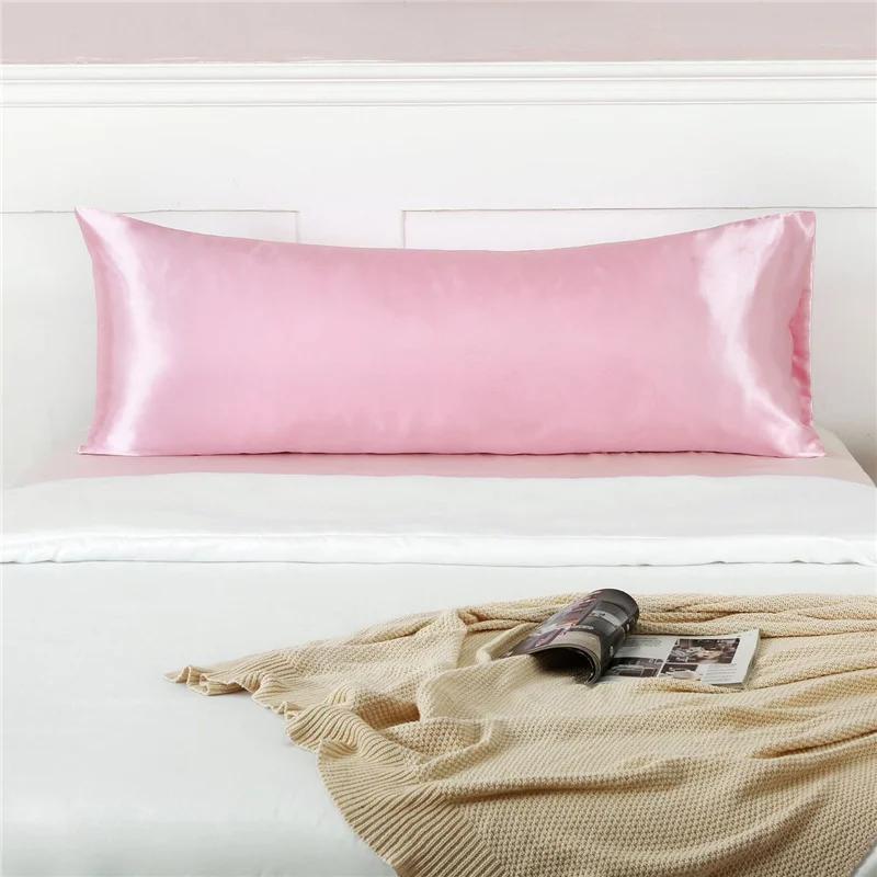 Body Size Pillow Cases High-end Pillow Cover Couple Double Pillow Case Solid Color Cases Safety No Zipper