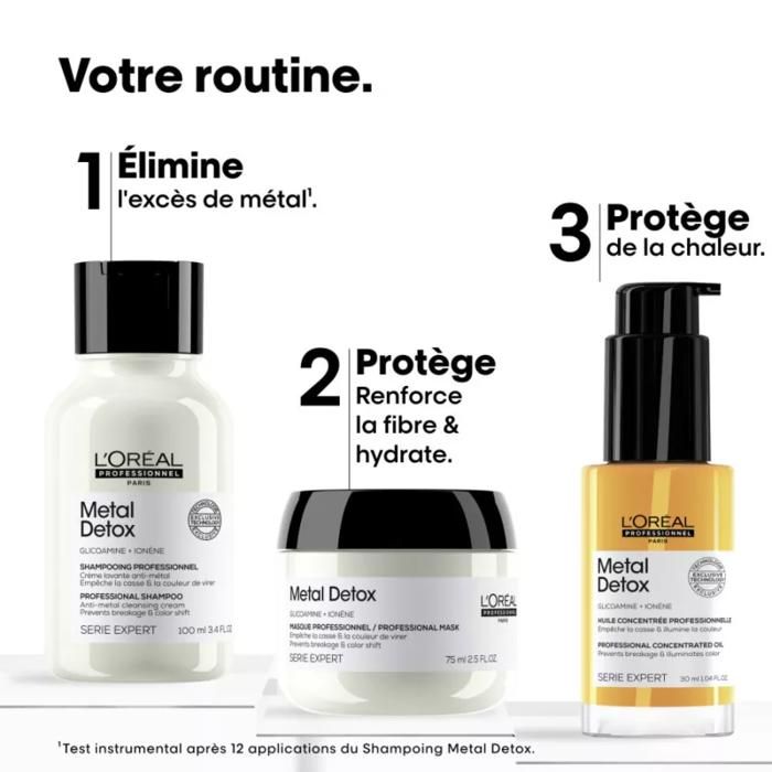 Kit Mini Trio - L'ORÉAL PROFESSIONNEL - Metal Detox - Anti-casse - Préservation couleur - Sans sulfate