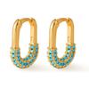U Shaped 18k Gold Plated Zircon Inlaid Fashion Earrings