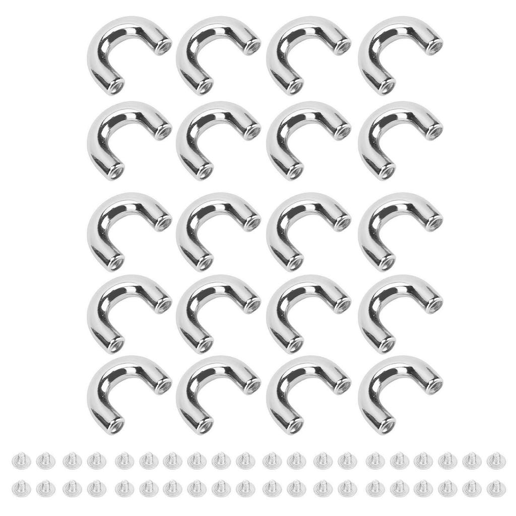 20 Set Arch Bridge Connector Buckles U Shaped Ring Chain Strap Connectors Zinc Alloy Iron for Bags Crafts Silver