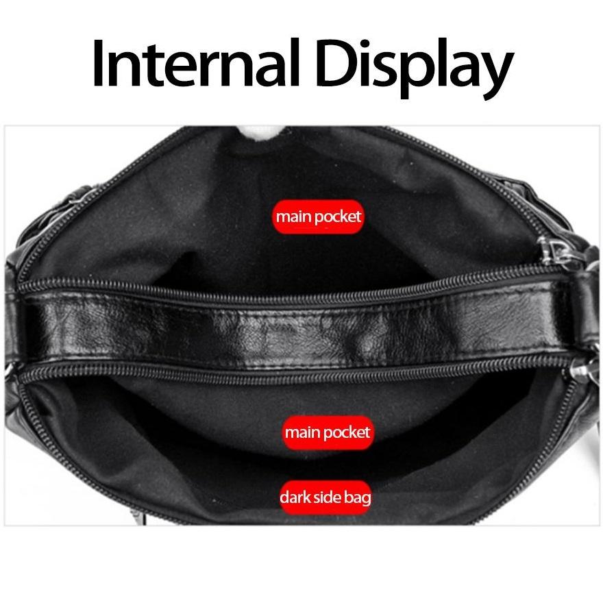 Женская многокарманная сумка через плечо и мессенджер из мягкой кожи - Идеально подходит для женщин среднего и пожилого возраста