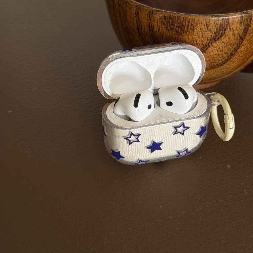 Ins прозрачно-синий звезда Airpods4/3 защитный чехол для наушников чехол 2pro второе и третье поколение новая модель подходит для Apple беспроводной bluetooth