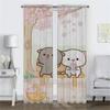 Персиковый моти кот затемняющие шторы для комнаты 2 панели шторы для спальни украшение на Хэллоуин перегородка домашний интерьер шторы