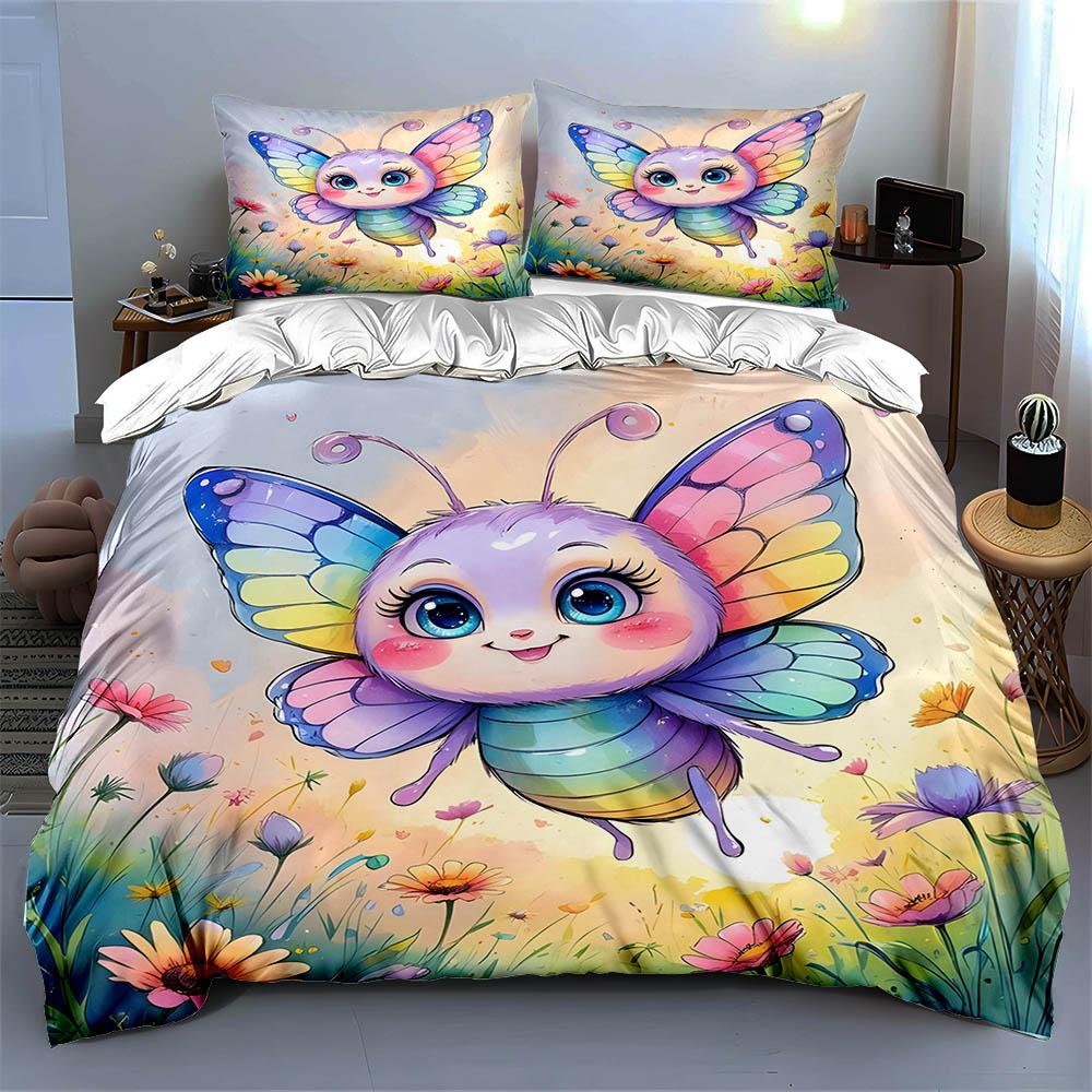 Colorful butterfly design. Bedding Duvet cover sets Duvet covers Pillowcases gifts (1 * Duvet Cover 2 * Pillowcases, without duvet insert)