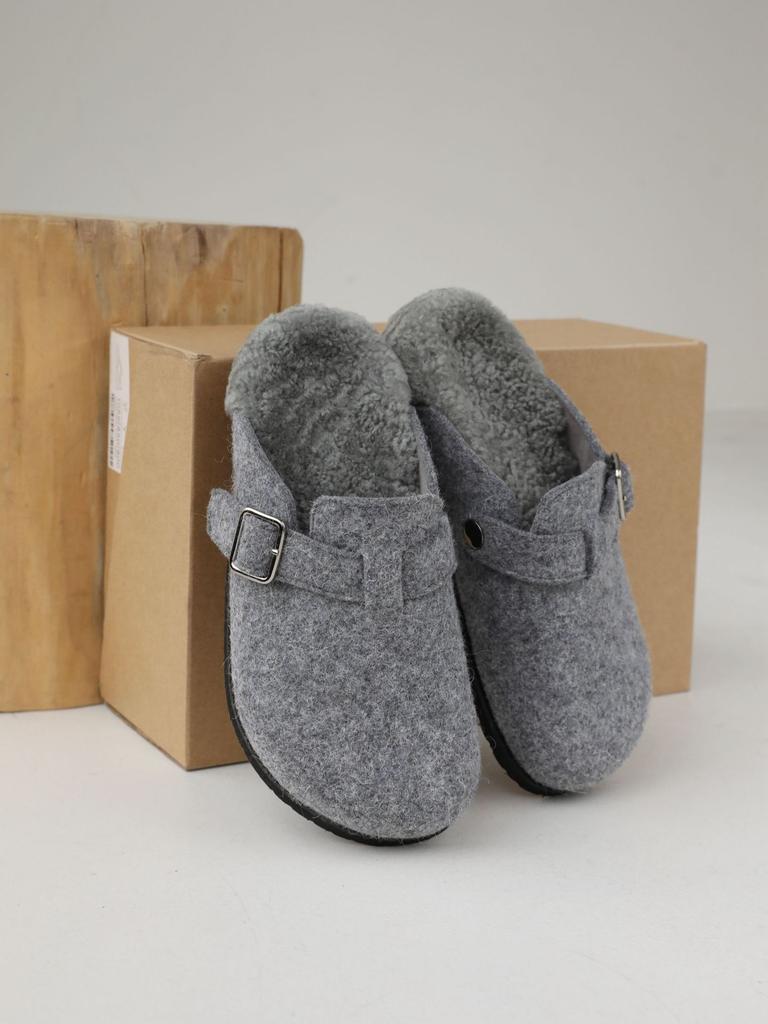 Туфли-мешки и полутапочки на толстой подошве для женщин, которые можно носить осенью 2024 года, новые ленивые туфли из хлопка в стиле ретро Mao Mao Boken с одной педалью