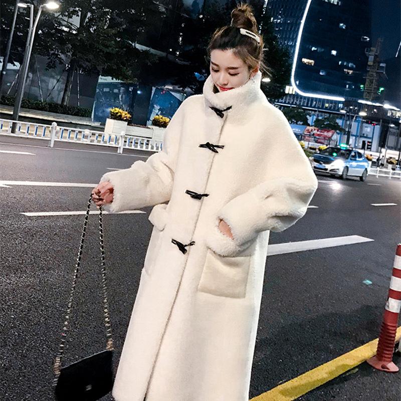 Women Wool LongJacket Coat  Winter Thick Warm Oversized Chunky Outerwear Overcoat Women Wool Coats