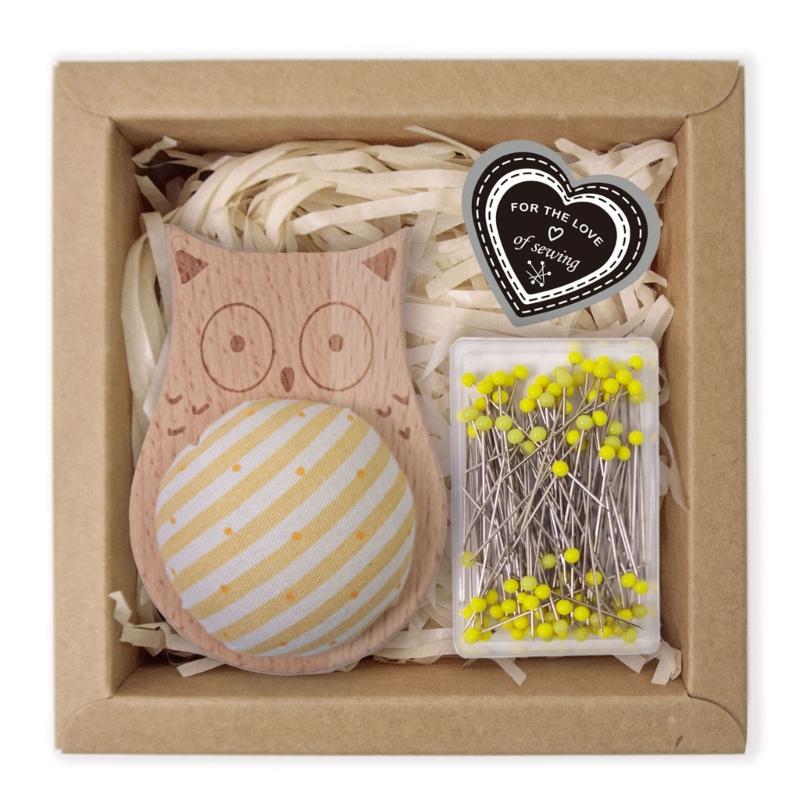 Wood Pin Cushion with 100Pcs Sewing Pin for Dressmaking Needlework Sewing 38mm Quilting Positioning Pin with Pin Holder