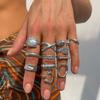 12 шт./комплект Панк Винтаж Геометрические Открытые Кольца Для Женщин Преувеличенные Неправильные Серебристого Цвета Наборы Колец Кольца На Фаланги Пальцев Украшения