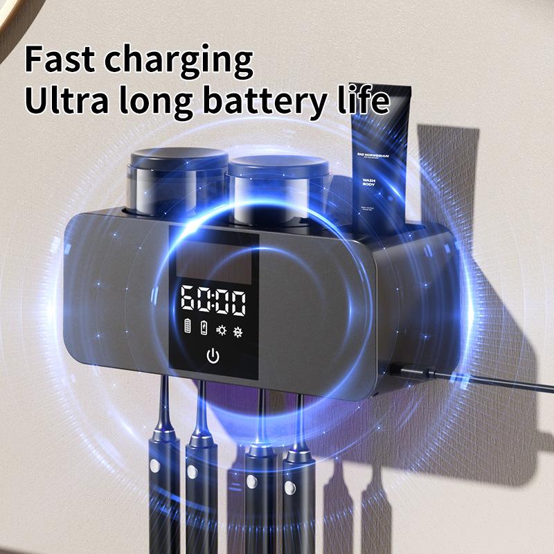 Olovvs Умный УФ Стерилизатор для зубных щеток с электрической сушкой, Безударная установка, Стакан для полоскания рта и Держатель для зубной пасты.