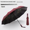Компактный зонт с черным логотипом, автоматическое открытие/закрытие, защита от УФ-лучей, для мужчин и женщин - двойного назначения для дождя или солнца
