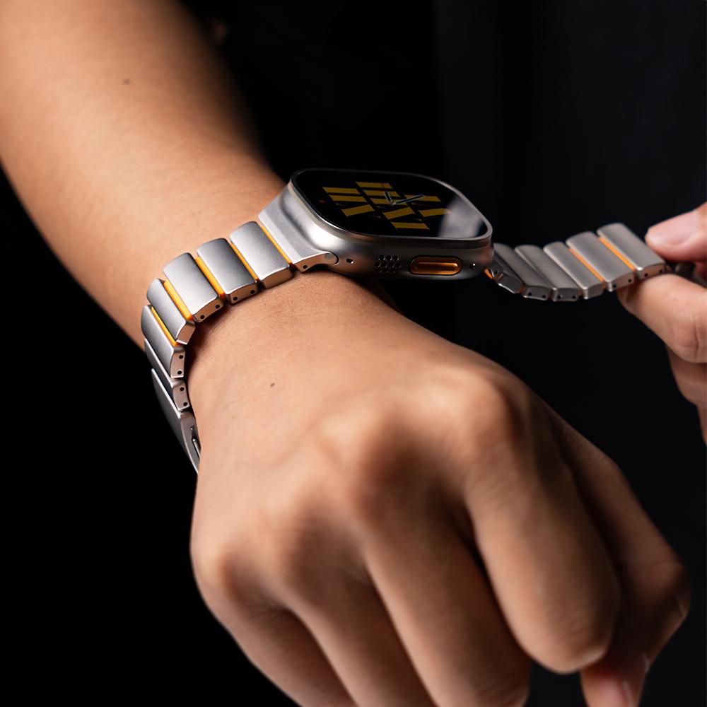 Роскошный титановый ремешок+корпус для Apple Watch Band Ultra 3 2 49 мм Металлический браслет для iwatch Series 11 10 46 мм 9 8 7 6 SE3 45 мм 44 мм