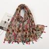 Весна и Осень Новая Балийская Пряжа Кисточка Ретро Принт Геометрический Шарф Универсальный Модный Дорожный Солнцезащитный Шаль Шелковый Шарф Женский