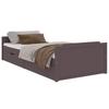 Solid Wood Bed with Drawers Dark Brown Pine 90 x 200 cm