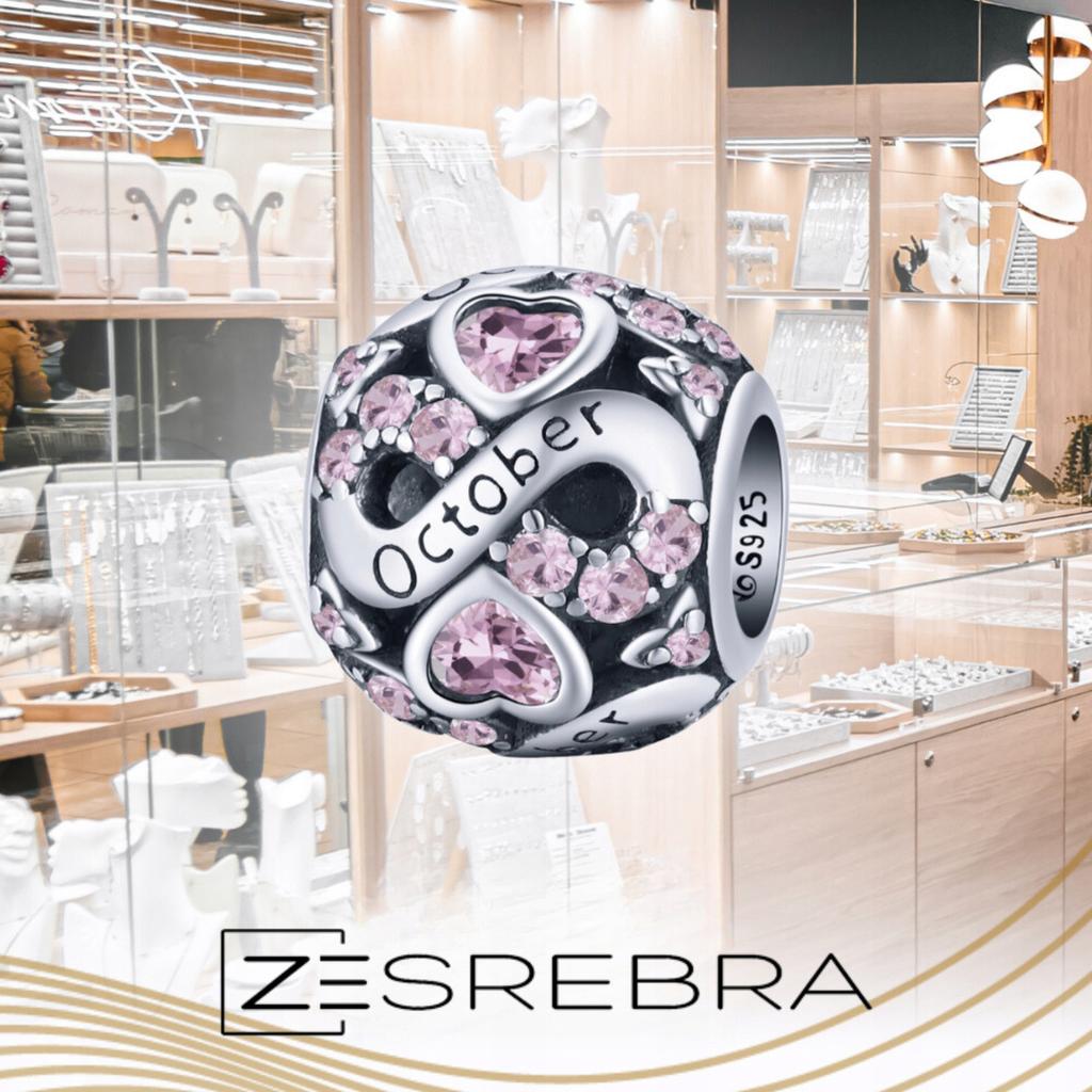 Charms Month Of October Pr 925 Bead Colorful Zircons Beads