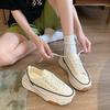 Холщовые женские туфли новые дышащие растворяющиеся туфли на платформе летние увеличивающие рост повседневные нишевые шнурованные кеды