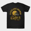 Мужская черная футболка с принтом Cleveland Browns Football – Ретро Винтажный Шлем Печать на бумаге для трансфера без вырезания Хлопковая футболка