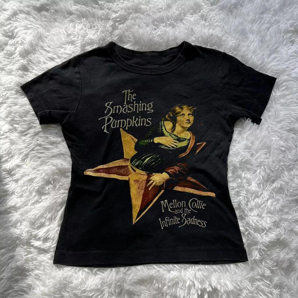 Smashing Pumpkins Mellon Collie Графическая футболка женская Y2K Футболка группы 90-х альт S-XXL