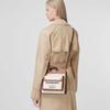 Burberry Мини двухцветная холщовая и кожаная карманная сумка