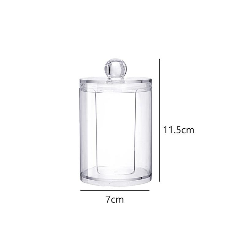 Органайзер для ватных дисков для макияжа, ящик для хранения в ванной комнате, ватные палочки, косметика, ювелирные изделия, контейнер для снятия макияжа с бамбуковой крышкой