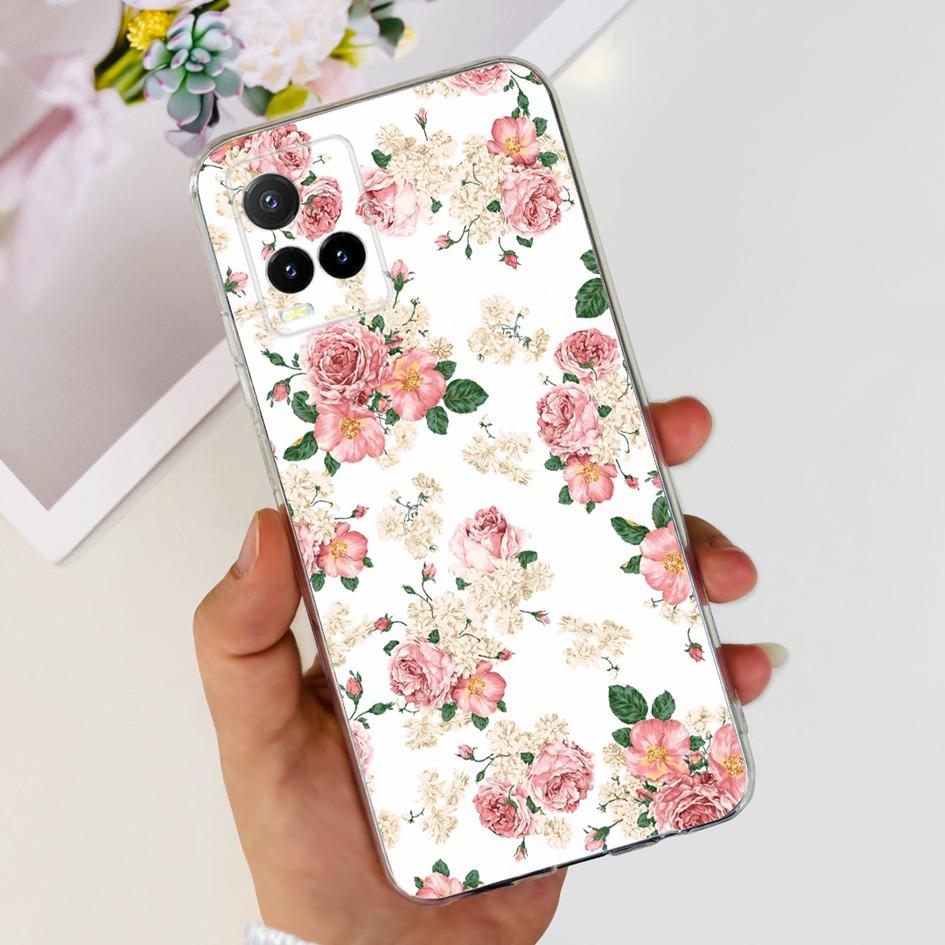 For Vivo Y33s V2109 Case Y21 2021 V2111 Cover Fashion Flower Soft Clear Silicone Slim Fundas For Vivo Y21t Y33t Y21a Y21s Bumper