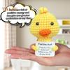 Positive Crochet Yellow Duck Doll with Encouraging Card Emotional Support Handmade Knitting Animal Decoration Ornament Kids Adults Stress Relief Toy