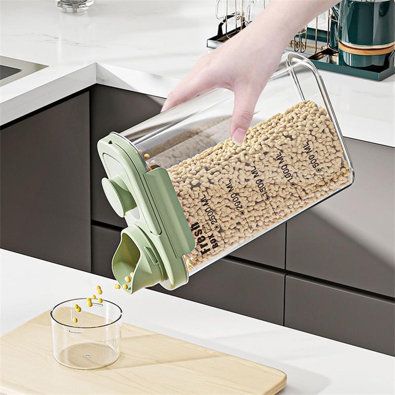 Зерновые герметичные банки пластиковые контейнеры для хранения продуктов питания прозрачные влагостойкие ведра для риса диспенсер для хлопьев для кухонного органайзера