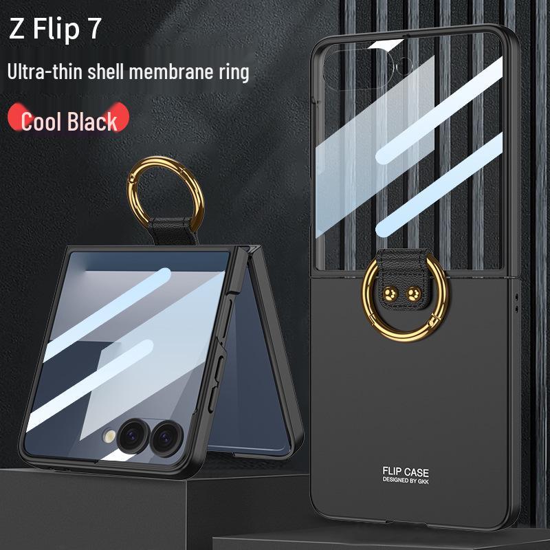 Матовый чехол-кольцо для Samsung Z Flip7: Высококлассная, Встроенная Защита Экрана