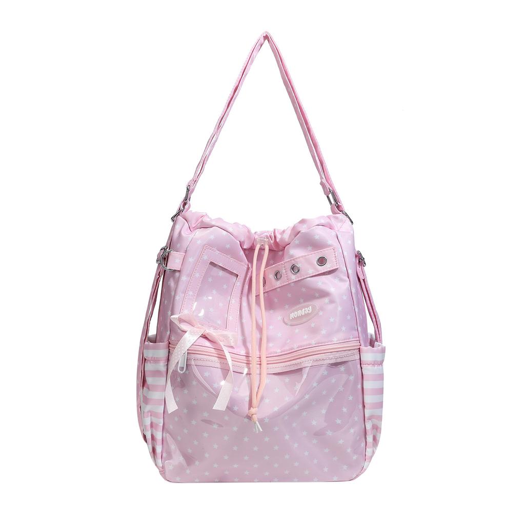 Korean version of cartoon backpack 2025 large capacity tide backpack commuter middle and high school students light crossbody pain bag