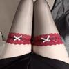 Red Edge Lace Ultra-Thin Silky Smooth Pure Desire 3D White Lace Bow High Stockings Children'S Sexy Knee Socks