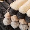 Утолщенный плюшевый полосатый чехол на диван из искусственного кроличьего меха с противоскользящим покрытием, для зимней гостиной, декор сиденья дивана, накидка, полотенце для дивана
