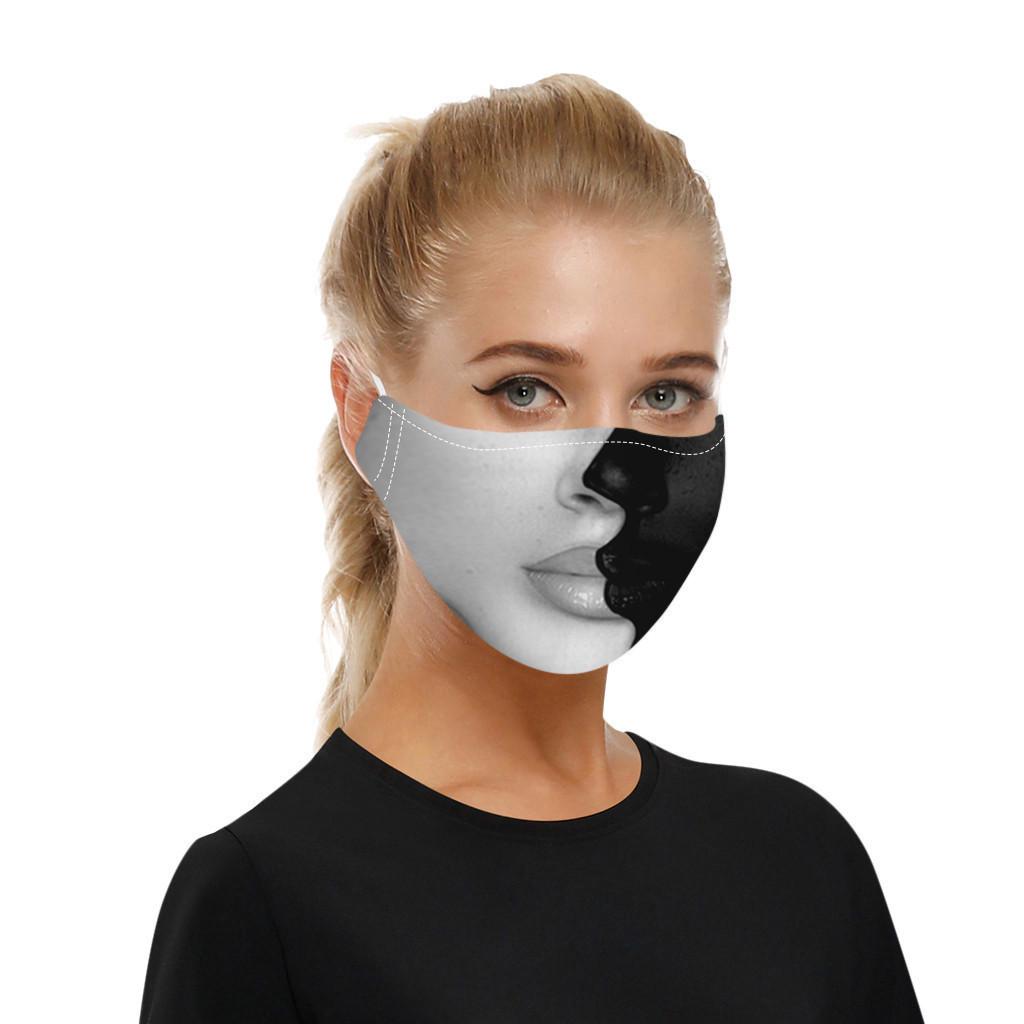 5 шт., маска для защиты рта с принтом Хэллоуина, моющаяся маска с ушной петлей