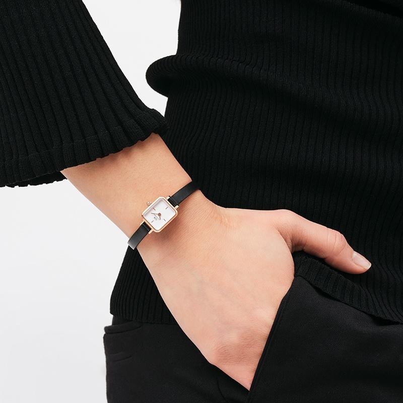 DANIEL WELLINGTON Часы кварцевый механизм кожаный ремешок 15 мм белый циферблат женские часы 30 метров водонепроницаемые DW00100729