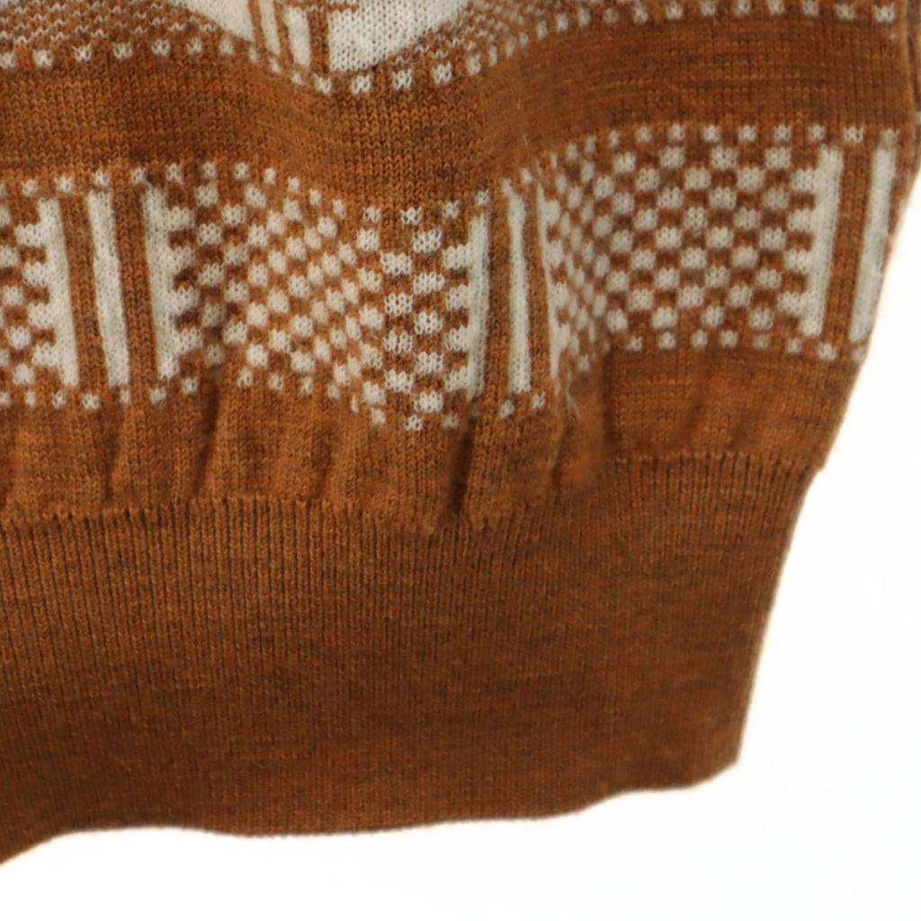 Kenzo 90-е Сделано в Японии Шерсть Старый комбинезон с ручками С длинным рукавом Свитер с V-образным вырезом Мужской Б/у