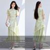 VICTORIA&VERA Летнее новое платье миди чонсам в китайском стиле с вышивкой, имитация двойки