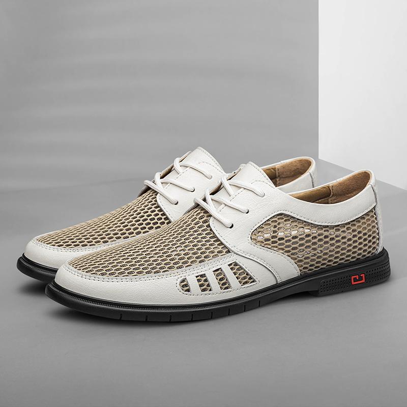 Классические дышащие оксфорды для мужчин, туфли на плоской подошве, мокасины, мужская деловая обувь