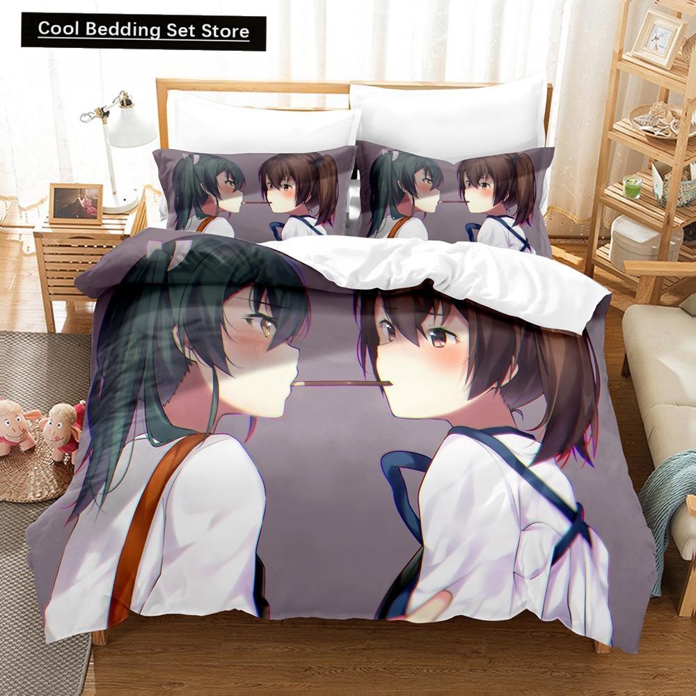 Новое 3D Kawaii Аниме Zuikaku (Канколле) Комплект постельного белья односпальный двуспальный двуспальный двуспальный комплект для взрослых и детей спальня пододеяльник наборы