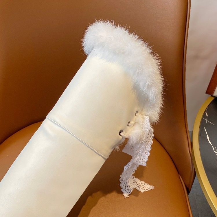 Сапоги выше колена на увеличенной внутренней танкетке, женские осенне-зимние зимние сапоги, эластичные высокие сапоги, бархатные кожаные сапоги до бедра